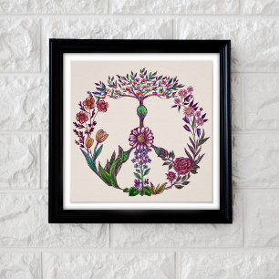 Boho Peace Sign Elegant Girly Cute Pretty Floral