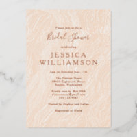 Boho Peach Blush Marble Bridal Shower Rose Gold