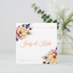 Boho Peachy Floral Invitation