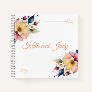 Boho Peachy Floral Notebook