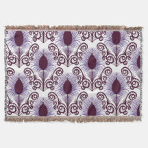 Boho Peacock Feather Jewel Tone-Purple Monochrome