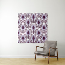 Boho Peacock Feather Jewel Tone-Purple