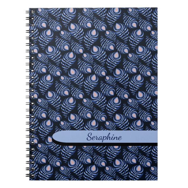 Boho Peacock Feather Notebook (Front)