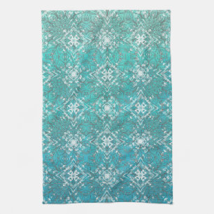 Boho Peacock Inspirations Turquoise Kitchen Towel