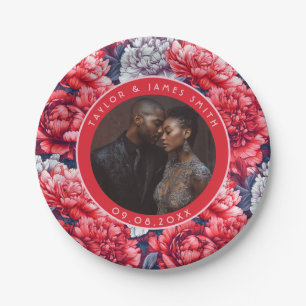 Boho Peonies Plates For Wedding Party