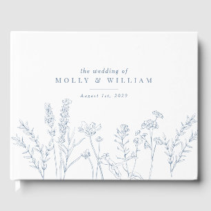 Boho Periwinkle Fleur sauvage bleu Mariage livre d