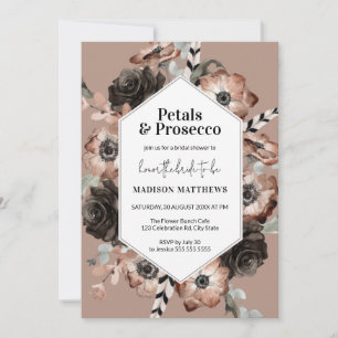 Boho Petals and Prosecco Bridal Shower Invite