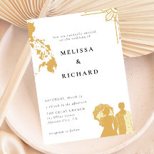 Boho Philippines Sun Wedding Invitation Filipino