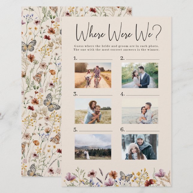 Boho Photo Bridal Shower Game (Front/Back)