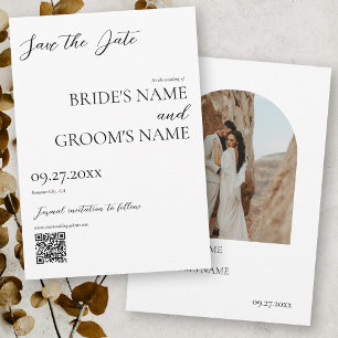 Boho Photo Minimalist Modern Simple Wedding Save The Date