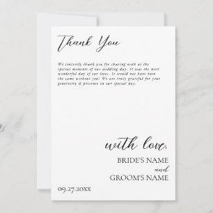 Boho Photo Minimalist Modern Simple Wedding Thank You Card