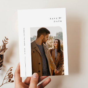 Boho Photo Minimalist Save the Date Invitation