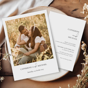 Boho Photo Modern Minimalist Wedding Invitation