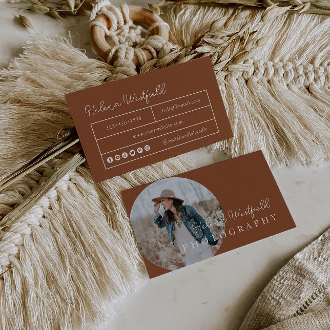 Boho Photo Petit Carte de visite (Créateur téléchargé)