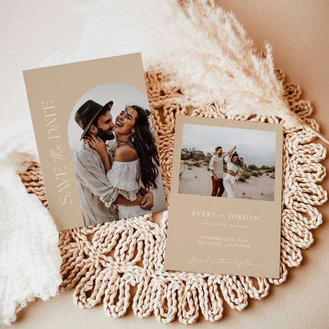 Boho Photo Save the Date, Minimalist Save the Date Invitation (Creator Uploaded)