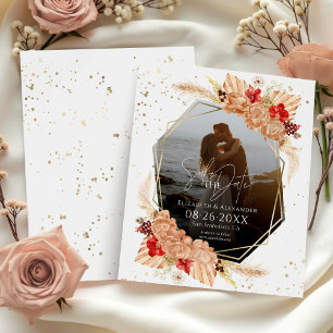 Boho Photo   Terracotta Wedding Save The Date