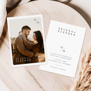 Boho Photo Wedding Invitation   Modern Minimalist