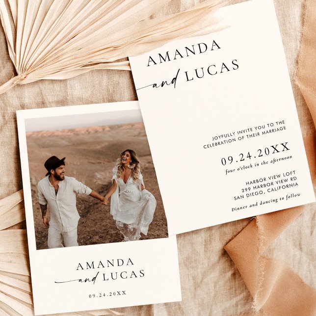 Boho Photo Wedding Invite | Modern Minimalist (Creator Uploaded)