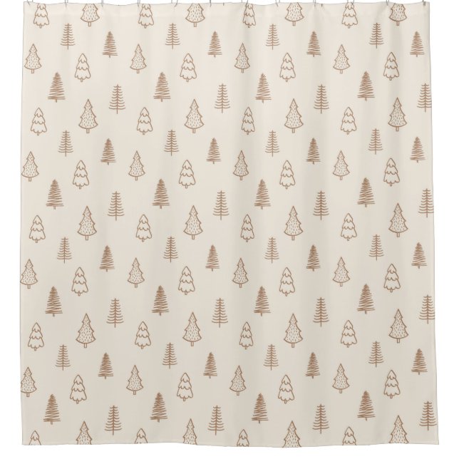 Boho Pine Trees Modern Winter Forest Neutral Beige (Front)