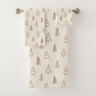 Boho Pine Trees Modern Winter Forest Neutral Beige