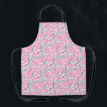 Boho Pink Abstract Floral Pattern Apron<br><div class="desc">Boho apron featuring hand drawn illustration of pink flowers in mid century modern style.</div>
