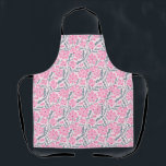 Boho Pink Abstract Floral Pattern Apron<br><div class="desc">Boho apron featuring hand drawn illustration of pink flowers in mid century modern style.</div>