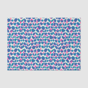 Boho Pink and Blue Brushstrokes Tissue Paper