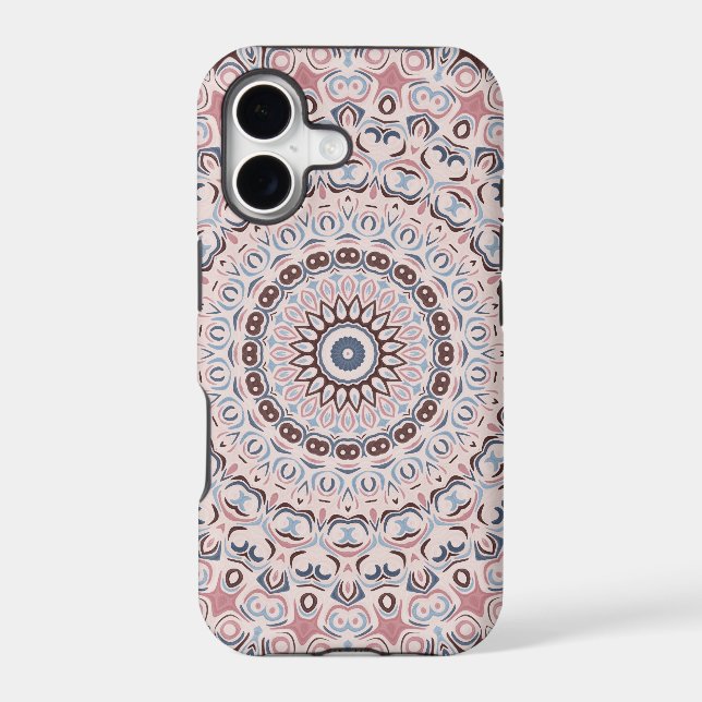 Boho Pink and Blue Mandala Pattern (Verso)