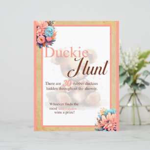 Boho Pink Bear Baby Shower Duck Hunt Game