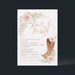 Boho Pink Boots and Bubbly Bridal Shower Invitation<br><div class="desc">Boho Pink Boots and Bubbly Bridal Shower Invitation Faux rose gold modern calligraphy boots and bubbly bridal shower invitation in a boho style featuring lovely pink flowering cactus arrangements, pampas grass and a line arch. This modern boots and bubbly bridal shower invitation is ideal for someone looking for a bohemian...</div>