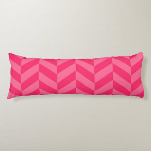 Boho Pink Chevron Ikat Inspired Pattern Red Accent Body Pillow