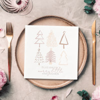 Boho Pink Christmas Trees Baby Shower