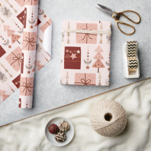 Boho Pink Christmas Wrapping Paper