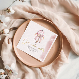 Boho Pink Class Year Graduation Party Napkin