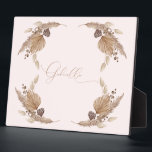 Boho Pink Custom Name Tabletop Plaque with Easel<br><div class="desc">Boho Shower Custom Name Sign.  Contact designer to add your specific name.</div>