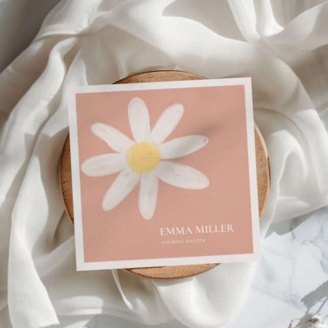 Boho Pink Daisy Floral Napkins (Creator Uploaded)