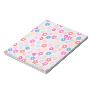 Boho Pink Daisy Flowers Pattern Notepad