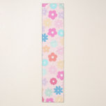Boho Pink Daisy Flowers Pattern Scarf<br><div class="desc">Unique Vintage colourful boho daisy floral retro 60’s,  70’s style pink pattern,  filled with pink,  yellow,  blue,  green,  purple,  and white colours happy flowers,  on a soft pastel pink background. A boho retro ditsy daisies vintage floral Colourful hippie pink design.</div>
