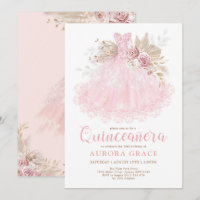 Boho Pink Dress Quinceañera Mis Quince 15 Años