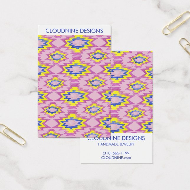 Boho Pink Earring Necklace Jewellery Display Card (Office)