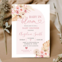 Boho Pink Floral Arch Baby in Bloom Baby Shower In
