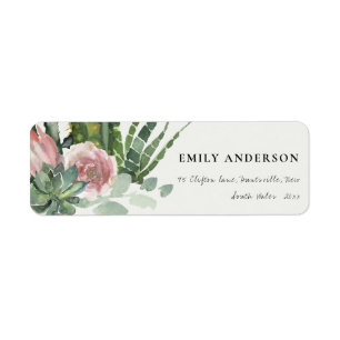 BOHO PINK FLORAL CACTI FOLIAGE ADRESSE DE COULEUR 