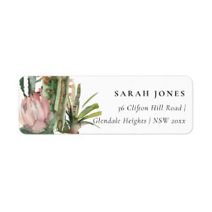BOHO PINK FLORAL CACTI FOLIAGE ADRESSE DE COULEUR 