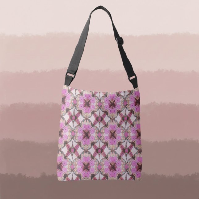 Boho Pink Floral Crossbody Bag (Creator Uploaded)