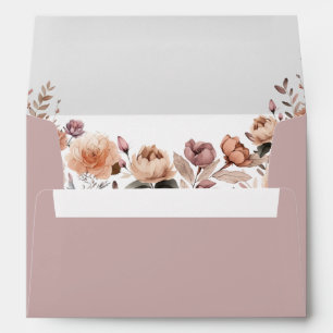 Boho Pink Floral Envelope with Return Address