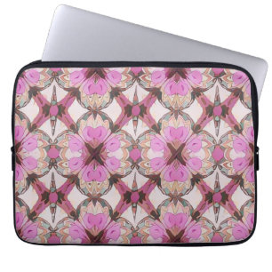 Boho Pink Floral Laptop Sleeve