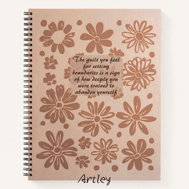 Boho Pink Floral Stamp Custom Quote Journal (Creator Uploaded)