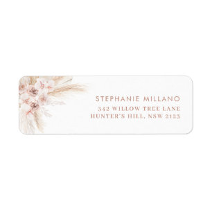 Boho Pink Girl Baptism Adresse de retour