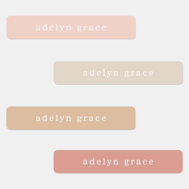 Boho Pink Girl Name Labels (Group)