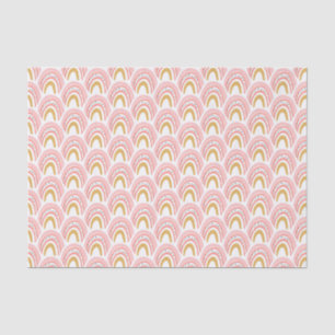 Boho Pink Gold Rainbow Modern Pattern Tissue Paper